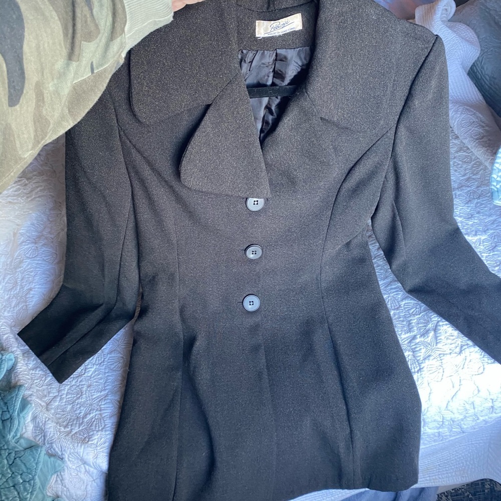 Vintage women’s linden brown olive wool coat S